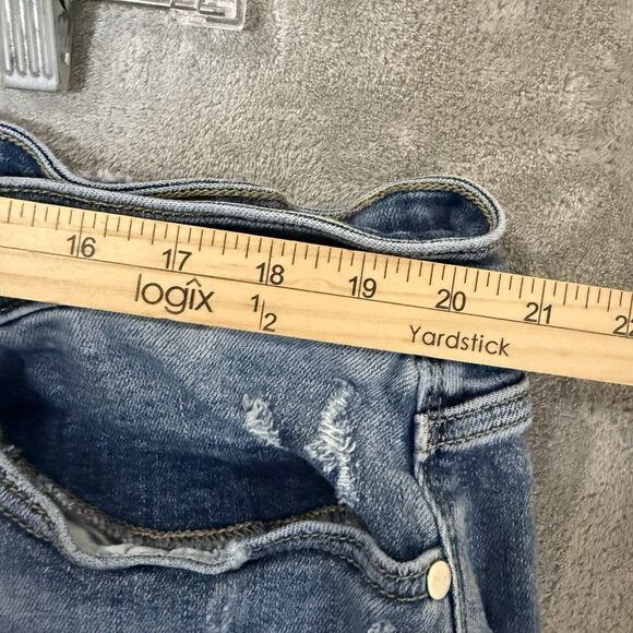 Judy Blue Jeans 24W Plus Wide Leg Stretch Blue Light Wash Denim Distressed - Picture 5 of 9